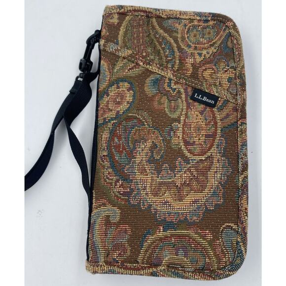 L.L. Bean Other - LL Bean Travel Wallet Passbook 10”X 5.5" Handle Tapestry Paisley